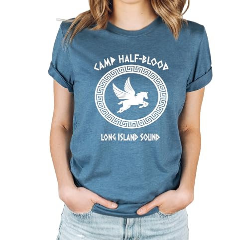 Camp Jupiter, Camp Half-Blood Chronicles Branches T-Shirt, Percy Jackson And Olympian Adult T-Shirt, Camp Half Blood 3, Camp Half-Blood Shirt (Unisex M, 6) Heather Deep Teal)