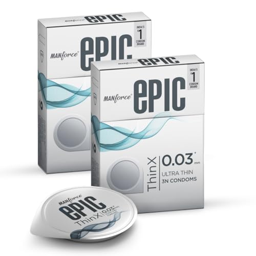 Image of Manforce Epic ThinX | Ultra Thin Condoms with Easy Peel Pack | 6 Pcs