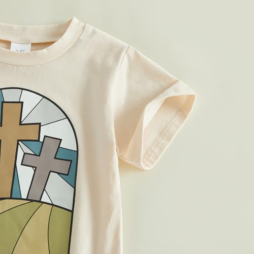 Image of Easter Bunny Shirt for Toddler Boys Girls Kids Funny Rabbit Letters Graphic Cotton Short Sleeve T-Shirt Top