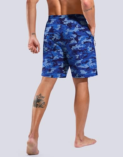 Image of G Gradual Mens Swim Trunks with Compression Liner 7 inch /9'' Quick Dry Board Shorts Swimsuit Bathing Suit for Men Zipper Pockets