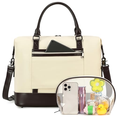Women Ladies Weekender Bag Overnight Carry-on Tote Duffel in Trolley Handle