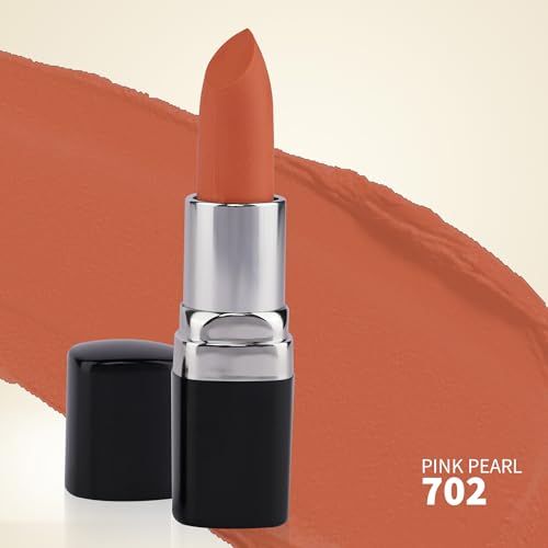 Image of Barva Natural & Moisturising Lipstick 4.3g (Pink Pearl 702) | With Pure Ghee & Kokum Butter | Creamy Hydrating Finish | Mineral Colour | Long Lasting Pink Lipstick