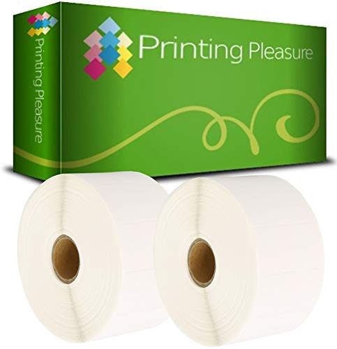 Printing Pleasure 2x Compatible Zebra 50mm x 25mm Etiquetas de impresoras (1000 Etiquetas por Rollo) para Zebra, Toshiba, Citizen, Eltron, Orion, UPS