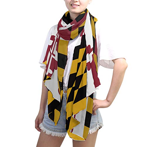 Fashion Lightweight Maryland Flag Chiffon Silk Long Scarf Shawl Wrap4