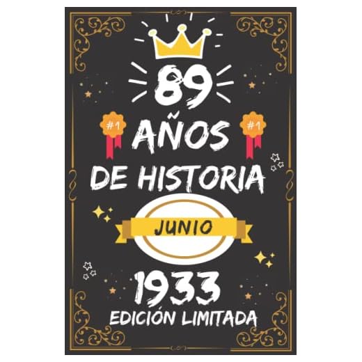 CUADERNO, 89 AÑOS DE HISTORIA JUNIO 1933 EDICIÓN LIMITADA: Regalo de 89 cumpleaños para mujeres y hombres, ideas de 89 cumpleaños... un cumpleaños... ... regalo de 89 cumpleaños para él/ella.