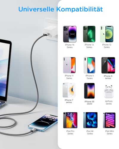 iPhone Ladekabel, Lightning Kabel 3M ladekabel iphone kabel MFi Zertifiziert iPhone Schnellladekabel Nylon Fast USB Lightning Kabel für iPhone 14 13 12 11 Pro Max Mini XS XR X 8 7 6 6s Plus 5 SE,iPad