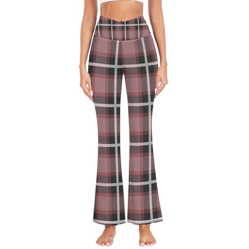 Legging de compression pour les loisirs au style carreaux roses - 2