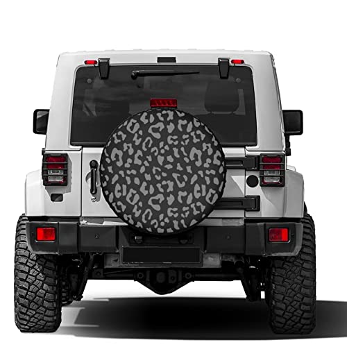Image of Leopard Print Spare Tire Cover Dust-Proof Wheel Tire Cover Fit Trailer, RV, SUV and Many Vehicle 14 Inch
