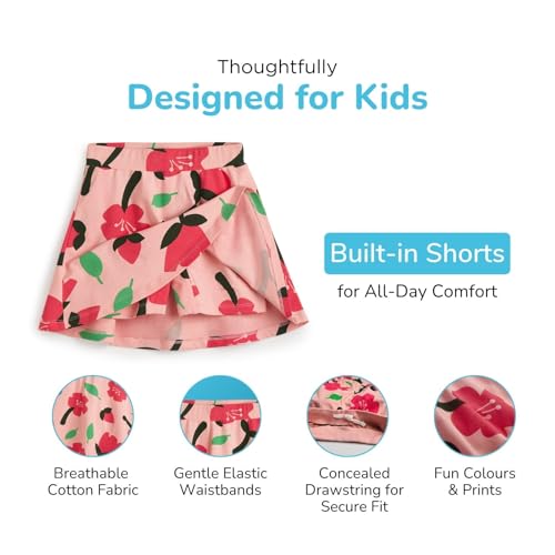 Image of YouGotPlanB Cotton Skater Skirt for Girls | Pack of 1 | Ages 3-16 Years | Attached Inner Shorts | Ideal for Sports & Play