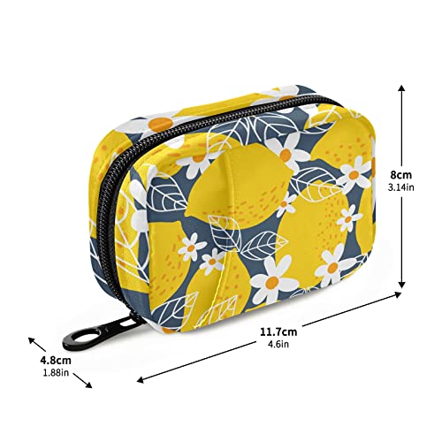 Image of Lemon Fruits Weekly Pill Organizer, Pill Cases Bag Portable Pill Container 7 Days Cute Pill Box Organizer Vitamin Supplement Holder with Zipper Velcro for Travel Family Business Camping