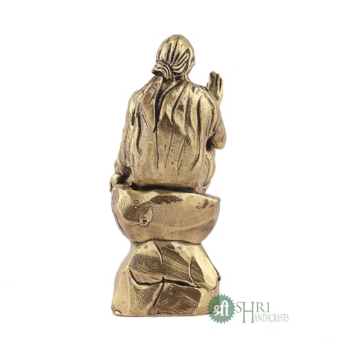 Image of INDICAST Brass 2 inch Sai Baba Statue | Symbol of Faith and Blessings | Sai Baba Murti Hindu God Idol Figurine Perfect for Decoration Puja & Gifting Purpose Sculpture (Weight- 40gm)