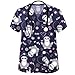 VillbeCoser Scrubs for Women V Neck Cute Printed Scrub Tops Medical Nurse Shirt Soft Casual Uniform(D3238-Purple XL)