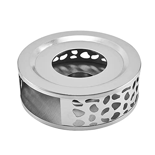 Chauffante Base Réchauffeur de ThéIère avec Bougeoir en Acier Inoxydable Thé Chauffe ThéIère INOX Café ThéIèRe en Acier Inoxydable avec Photophore pour Thé Café Isolation De Lait Cover