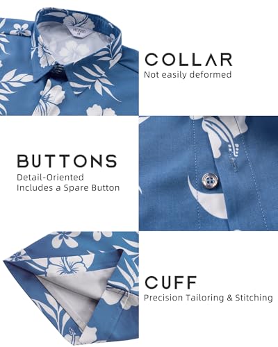 Image of Hawaiian Shirt for Men Tropical Shirts Summer Beach Button Down Short Sleeve Luau Aloha Floral Cruise Vacation Outfit 2026