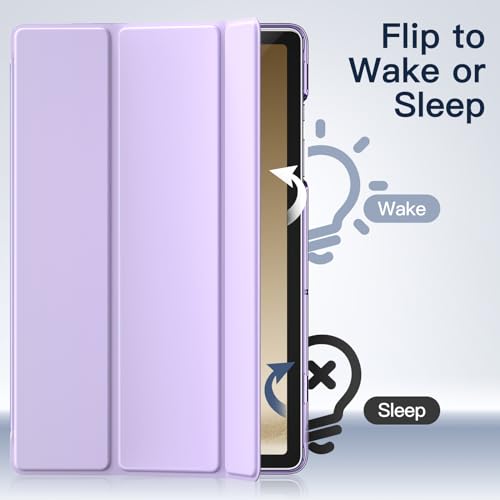 Image of JETech Cover Case for Samsung Galaxy Tab A9+ / A9 Plus 11-Inch 2023, Slim Translucent Back Tri-Fold Folio Stand Protective Tablet Cover, Auto Wake /Sleep (Light Purple)