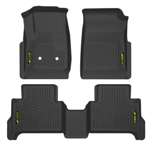 PIT66 Floor Mats Cargo Liners Compatible with Chevy Colorado GMC Canyon Crew Cab 2015-2022 (Heavy Duty) 3-Piece Premium All Weather Automotive TPE Liners