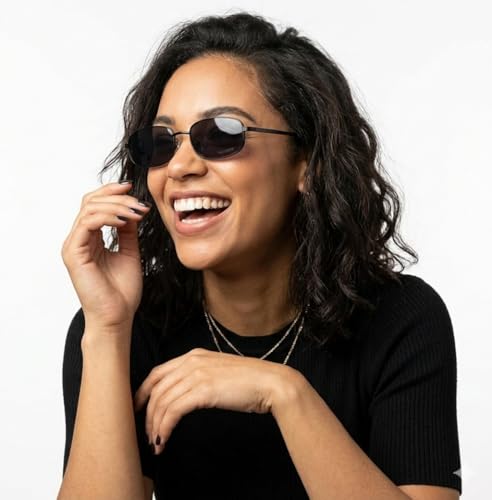 Image of Rectangle Retro UV Protection Sunglasses for Men & Women, Stylish 90's Narrow Frame