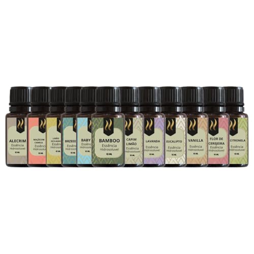 Kit Top 12 Essências Aromatizantes para Difusor, Nattuaromas