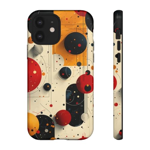 Coque rigide motif géométrique abstrait cercles iPhone 12 finition luxe