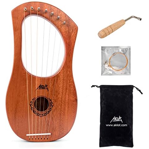AKLOT 7 String Mahogany Lyre Harp Cover