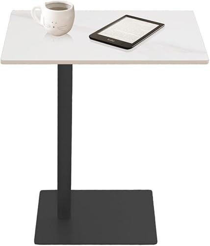 Miniatura 4 de Mesa auxiliar en forma de C de metal dorado con parte superior de mármol, moderna bandeja de café, escritorio lateral para sofá, sala de estar,