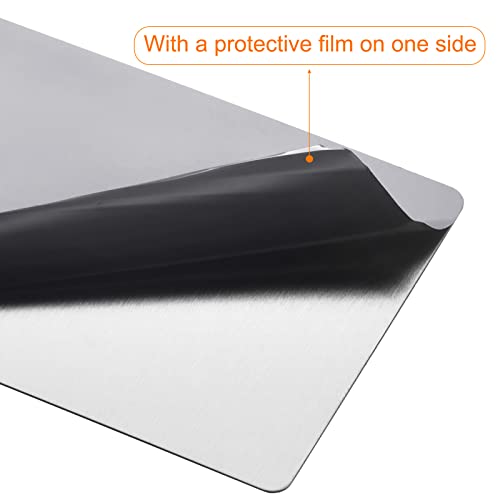 QUARKZMAN 12 Stück Leere Metall Karten 80x30x0.4mm, Silber Metallkarte Edelstahl Platte, DIY Lasergravur Rohlinge Tag für Klingelschild Visitenkarten Namensschilder Briefkasten Türschilder