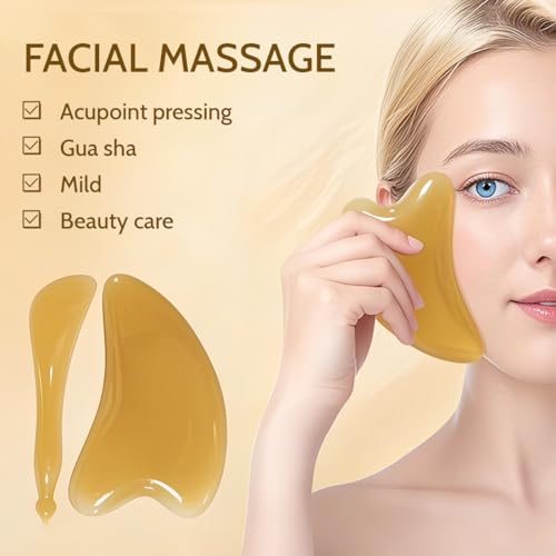 EAVUYIS 2 Piezas Gua Sha Piedra Gua Sha Cuarzo Rosa Tratamiento Piedra en Forma de Corazón Herramienta de Masaje Antiarrugas Para el Rostro -para el Masaje Facial - imagen 5