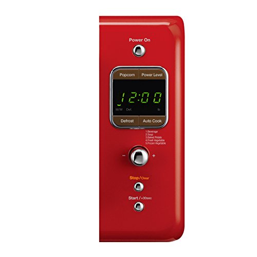 Daewoo KOR-7LRER Retro Countertop Microwave Oven 0.7 Cu. Ft., 700W | Pure Red