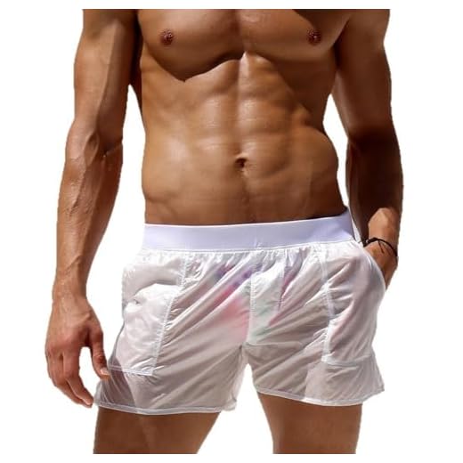 Dawwoti Herren Badehose Schwimmen Badebekleidung Transparent Trunk Strand Trunks Mit