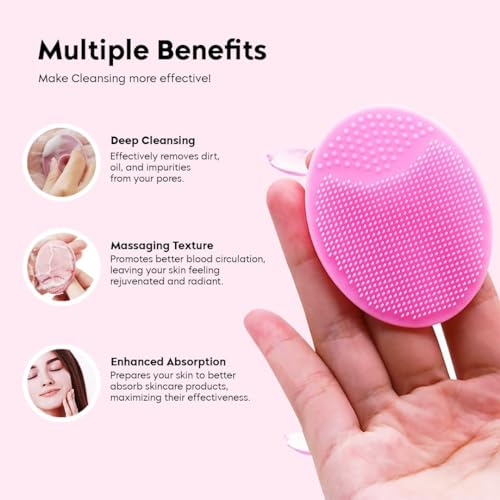 Episkey Silicone Face Scrubber Exfoliator, Soft Face Brush, Facial Cleansing Brush, Acne Blackheads Removing, Acne Pore Pad for Deep Cleaning Skin Care for Girls & Women's (FS-LP) - Image 5