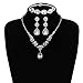 Jstyle Rhinestone Bridal Jewelry Set Necklace Bracelet Clip On Earrings for Brides Bridesmaid Cluster Crystal Teardrop Pendants Jewelry Set for Wedding Prom（S