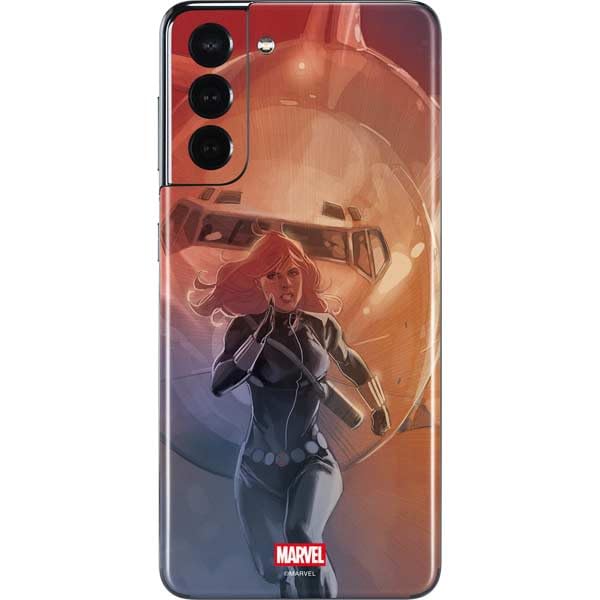 Skinit Decal Phone Skin Compatible with Galaxy S21 5G - Officially Licensed Marvel Black Widow Running Design