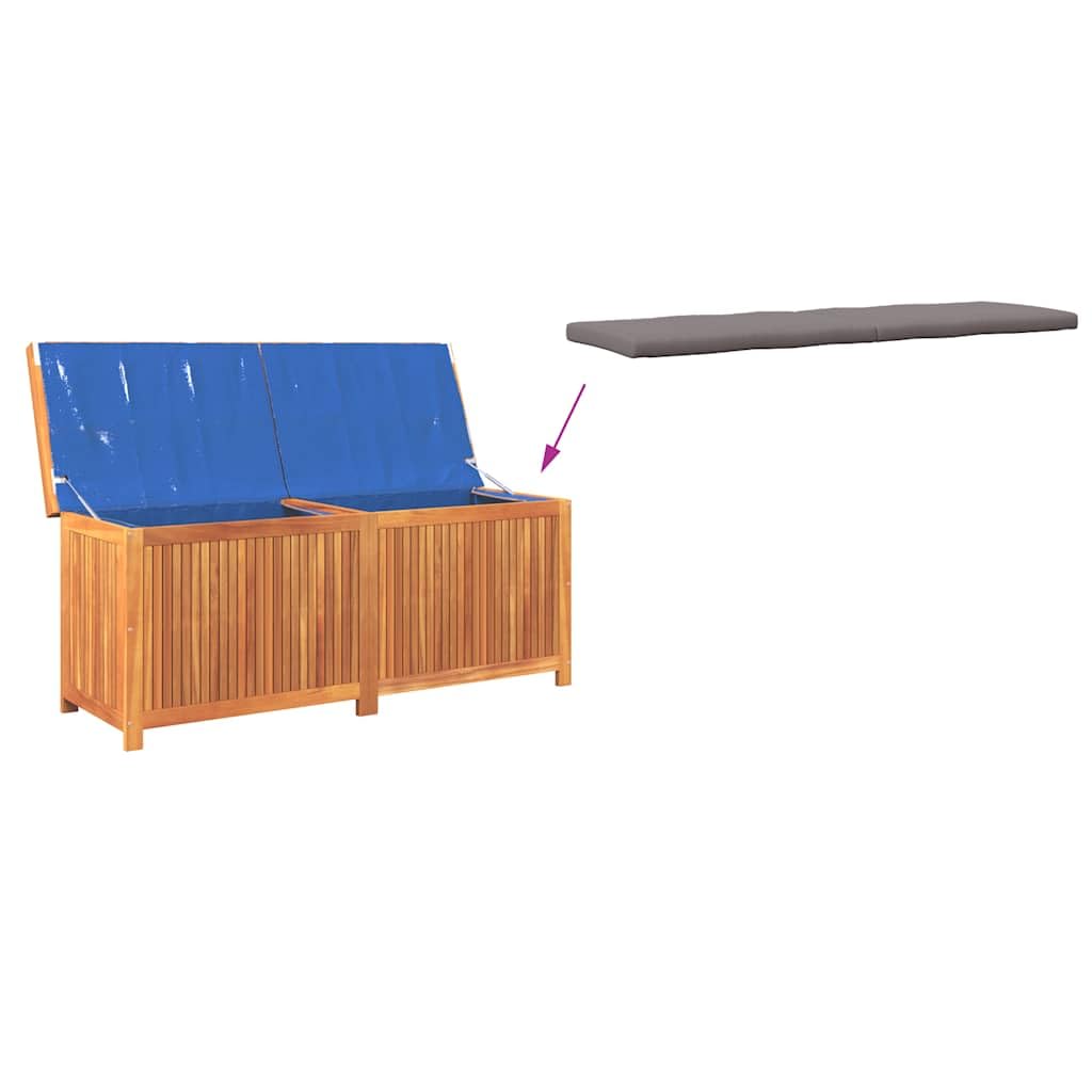Hommdiy Outdoor-Kissenbox Gartenbox Auflagenbox Wasserdicht Holz 150x50x60 cm Massivholz Akazie