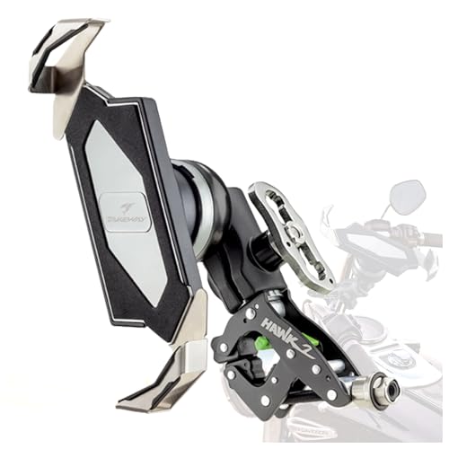 TAKEWAY Motorcycle Phone Mount Holder, Motorcycle Handlebar Clamp Base, Adjustable, Stable, Double Socket Arm with 360 Degrees Rotation Ideal for Any Cell Phone