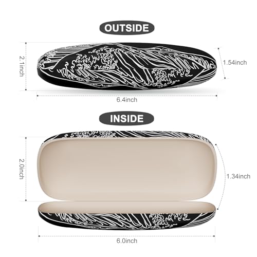 Image of Eyeglasses Case, Portable Hard Shell Protective Case for Glasses, Eyeglass Holder Box for Women with Cleaning Cloth