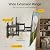 monTEK Full Motion Corner TV Wall Mount for 55-90 Inch LCD LED Flat Curved TVs, Heavy Duty TV Wall Mounts with 176lbs Weight Capacity, Dual TV Wall Arm Perfect for Corner, Bedroom, Max VESA 600x400mm