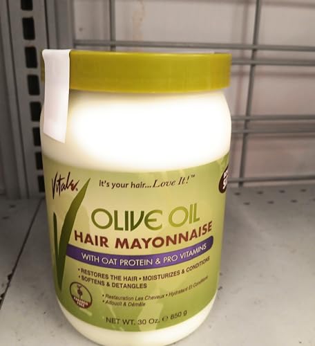 Vitale Olive Oil Hair Mayonnaise with Oat Protein & Pro Vitamins, 30 oz, Moisturizing Hair Treatment image 5
