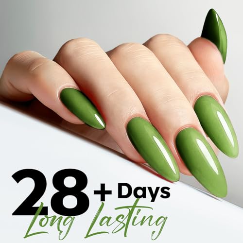 Image of modelones Green Gel Polish Olive Green Gel Nail Polish Pistachio Nail Polish Spring Summer Soak Off LED Nail Art DIY Nail Manicure 15ML