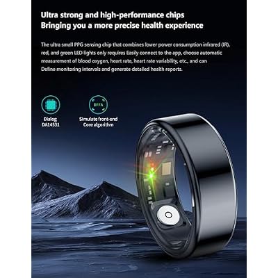 Smart Rings for Men Women Health Ring Fitness Tracker Heart Rate Monitor Sleep Tracker Pedometer Calories Step Counter Waterproof Rings Compatible with iOS Android Phones