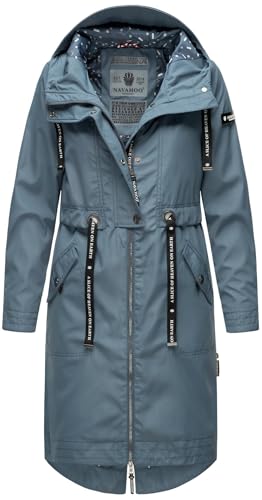 Navahoo Chaqueta ligera para mujer, chaqueta de entretiempo con capucha, primavera B863, azul, S