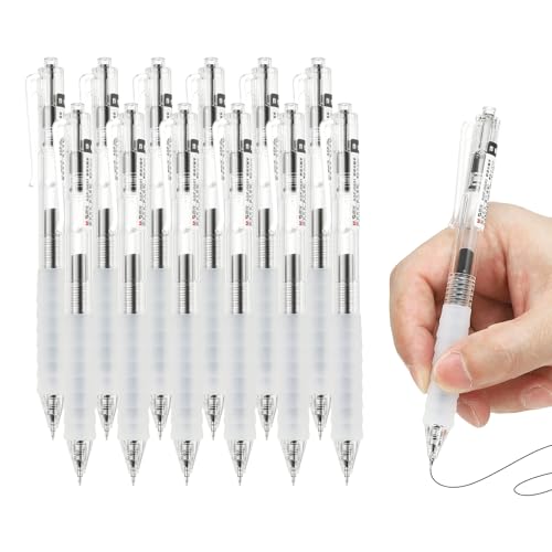 Bolígrafos gel 0.5mm PATIKIL 12 unidades tinta negra retráctiles miniatura 1