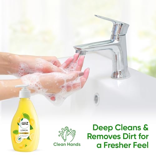 Image of Wiz Lemon Handwash Liquid Soap Dispenser Bottle - 450ml | Germ Protection | Hand Wash with Added pH-Balanced & Moisturizers for Soft & Gentle Hands | Suitable for all Skin Types