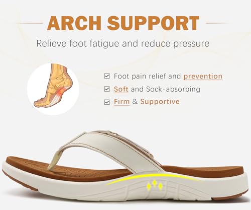 Image of COFACE Flip Flops for Women with Arch Support Beach Thong Sandals for Woman Adjustable Fashion Orthopedic Sandal Outdoor