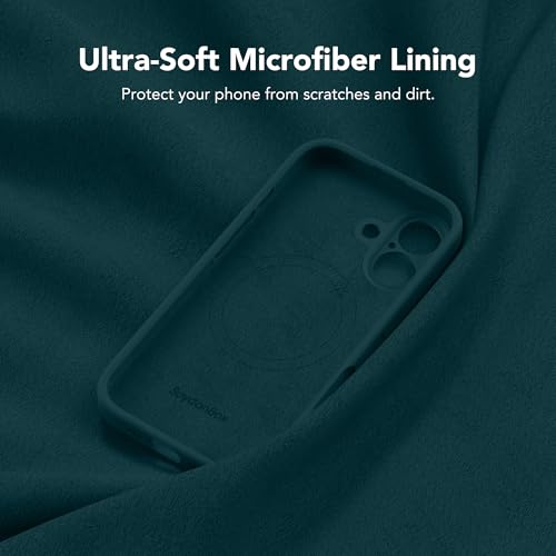 Image of Magnetic for iPhone 16 Case, Compatible with MagSafe, [Screen Protector + Full Camera Protection], Silicone Shockproof Anti-Scratch Protective Phone Case for iPhone 16 6.1 inch, Deep Blue