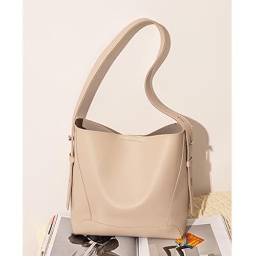 Image of Barsine Leather Bucket Tote Purse for Women Tote Bag and Handbags Shoulder Bag with Pockets and Magnetic Snap