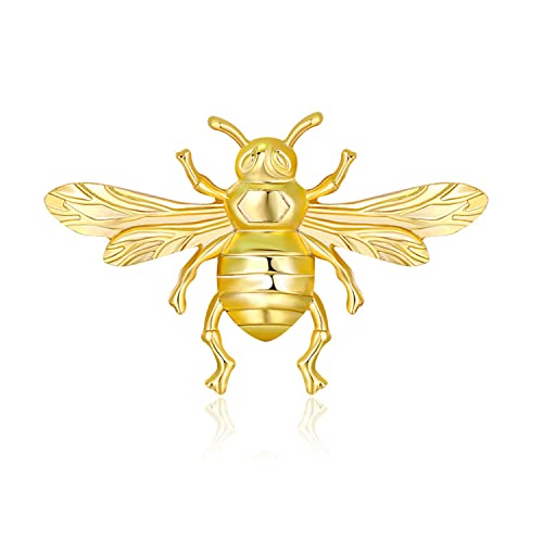 Honey Bee Brooch Lapel Pins For Women 24K Gold Bee Pins Fashion Gift For Birthday Dating Party Anniversary #TOP22