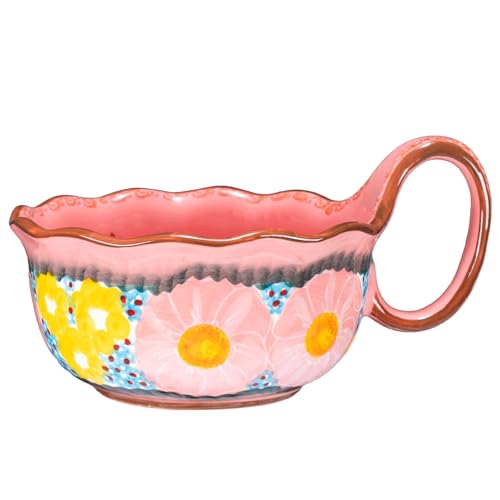 silesia Handmade Ceramic Soup Bowl, 30 oz Hand Painted Bowl