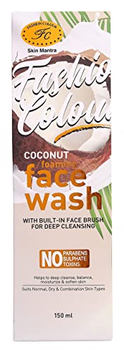 Image of FASHION COLOUR Coconut Foaming Facewash | Hydrating Face Wash with Coconut | For Clarifying, Softening & Brightening Skin | Gentle Skin Cleanser For All Skintypes | 150ml