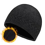 Oversize XXL Mens Beanie Hat for Big Heads 23.6'-25.6', Large Winter Knit Hats Ribbed Stocking Hat Ski Skull Cap