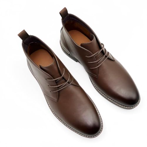 Image of Finishing & Sewing Men's Classic Dress Casual Chukka Boots Lace Up Desert Ankle Boots